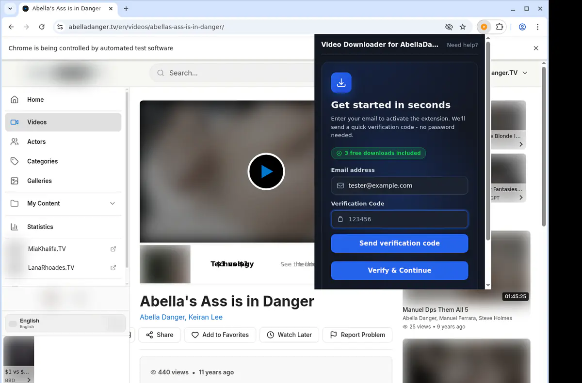 Abelladangertv Video Downloader browser extension screenshot 4